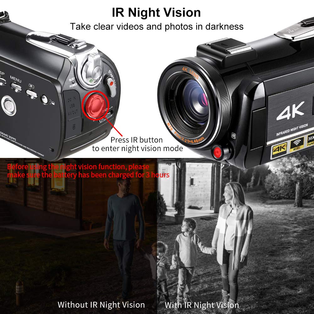 Amazon.com : ORDRO Camcorder 4k Video Camera, HD 1080P 60FPS